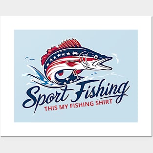 Red, White, and Walleye: Sport Fishing Independence Posters and Art